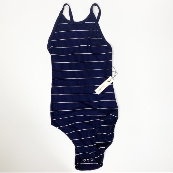 Revolve Capulet Scoop Back Striped Bodysuit NWT L - Picture 3 of 8